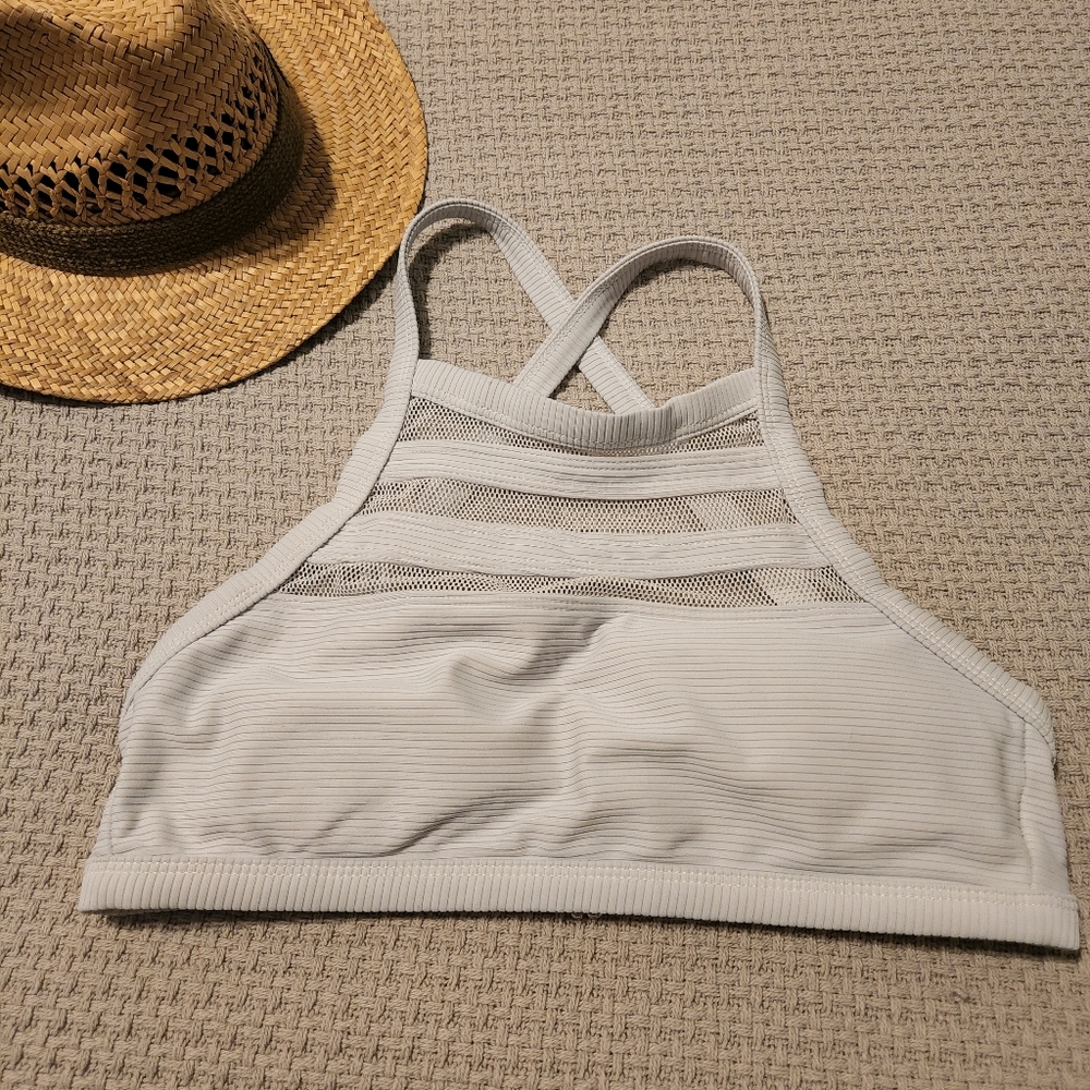 Silvery ash grey bikini top bathing suit
